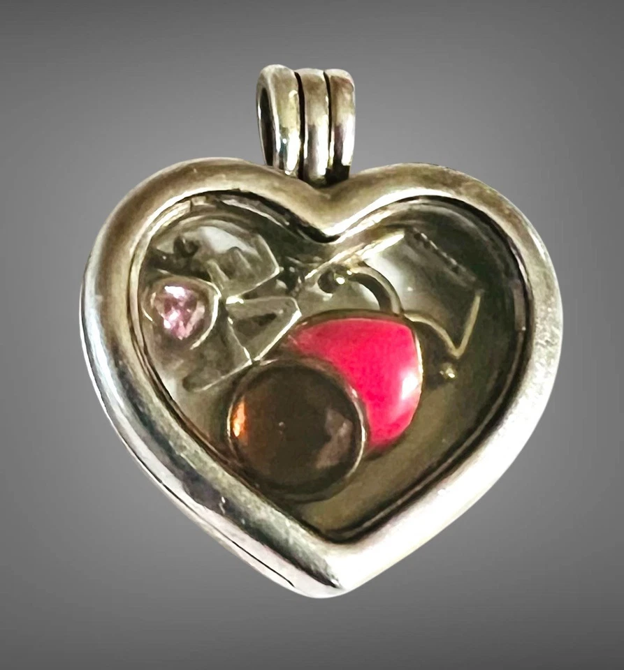 DIFÍCIL DE ENCONTRAR DE COLECCIÓN PANDORA ALE PLATA ESTERLINA COLGANTE FLOTANTE DIJES LLAVE DE AMOR CORAZÓN CORONA Foto 2 de 4