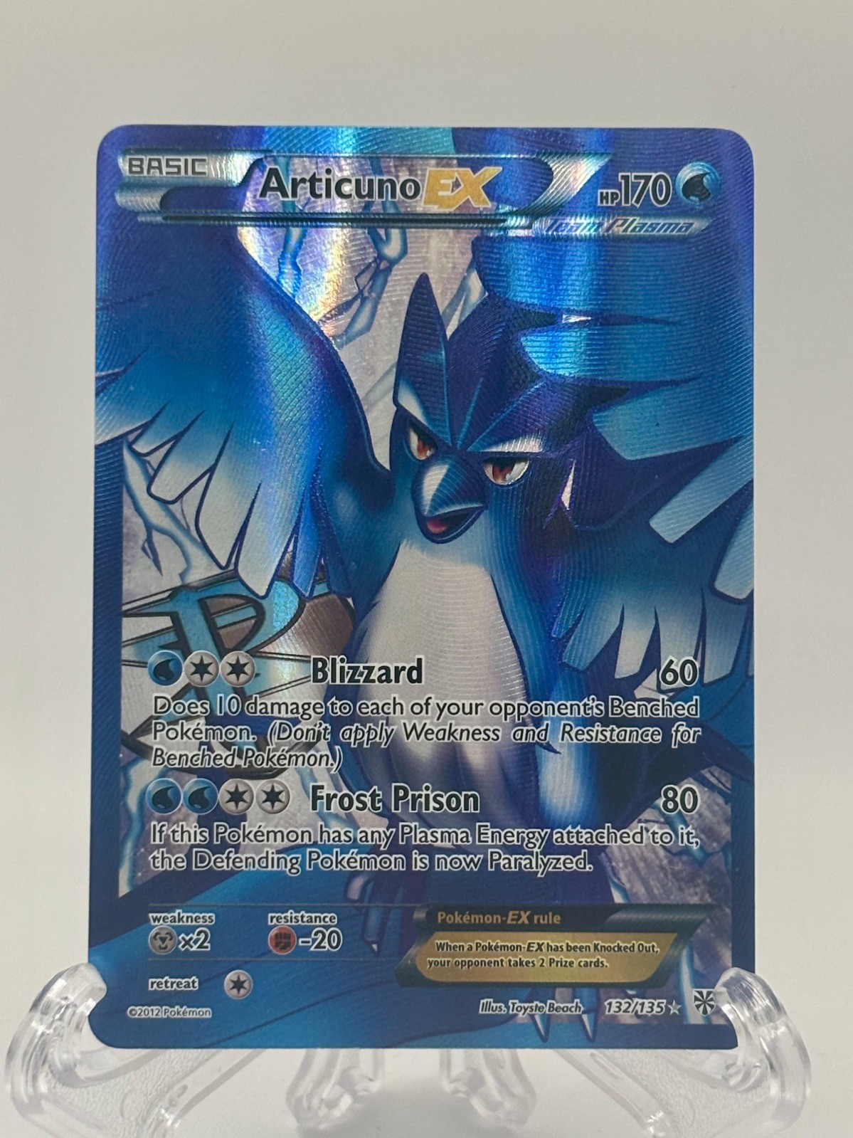 Pokémon Plasma Storm Articuno Ex Team Plasma 132/135 Full Art FA Mint/NM 