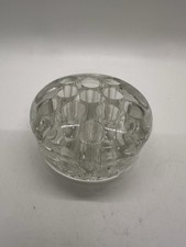 Vintage Clear Glass Flower Frog 3.5  Round Floral Arranger Holder Vase Insert