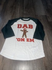 21 Threads Dab ‘on Em Gingerbread Man Kids Size Medium Shirt Christmas 3/4 Slve