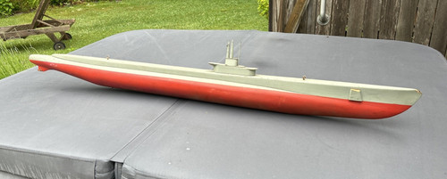 Vintage 58" WWII SUBMARINE WOODEN Model ~Estate Barn Find