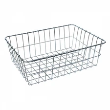 Wald Products No Hardware Basket Silver Steel 15x10x5`