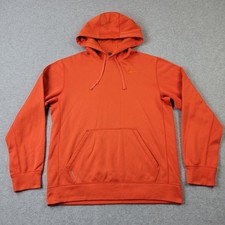 Nike Therma-Fit Hoodie Mens Medium Orange Embroidery Pullover Pockets