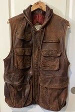 Banana Republic Safari Men's Leather Bush Photographer Archival Utility Vest