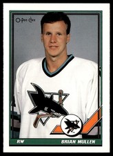 1991-92 O-Pee-Chee Brian Mullen San Jose Sharks #129