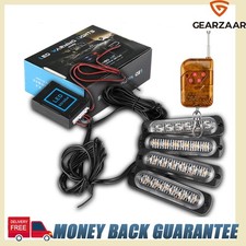 ​​Amber LED Strobe Light Bar 4x6-Flashing Grille Beacon for Truck&Van​​-Warning