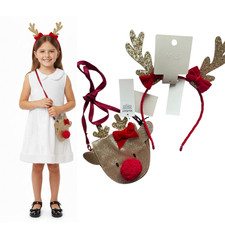 Marks And Spencer Girls Festive Reindeer Headband And Purse Set