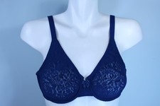 Wacoal 851205 Halo Lace Full Coverage Unlined Underwire Bra Size 36C blue