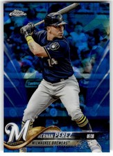 2018 Topps Chrome Sapphire Edition Hernan Perez #455 Milwaukee Brewers