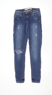 Denim Co. Damen blau Mid Rise Skinny Distressed Jeans Größe 8