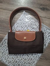 Longchamp Medium  Le Pliage Brown Nylon Leath...