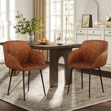 Contemporary Ergonomic Dining Chairs with Curved Backrest and Armrests 2/4/6 set