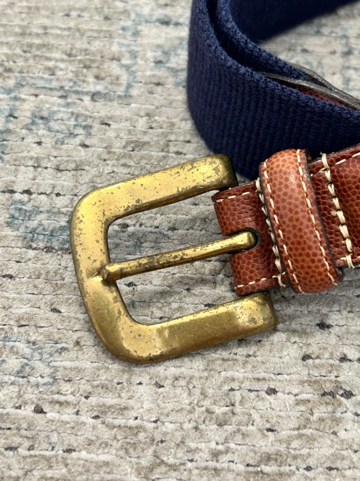 Martin Dingman подлинный темно-синий шерсти веб коричневый кожаный серсингл ремень 32 - Изображение 2 из 4