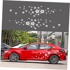 Hibiscus Flower Car Decal, Waterproof Vinyl car Side Door Gloss White