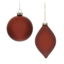Red Glass Ball Ornament Set of 6 