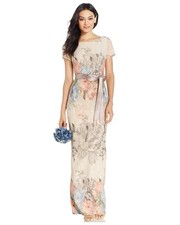 Adrianna Papell Gown 4 Melinda Pastel Floral Tapestry Fairy Mother of Bride 