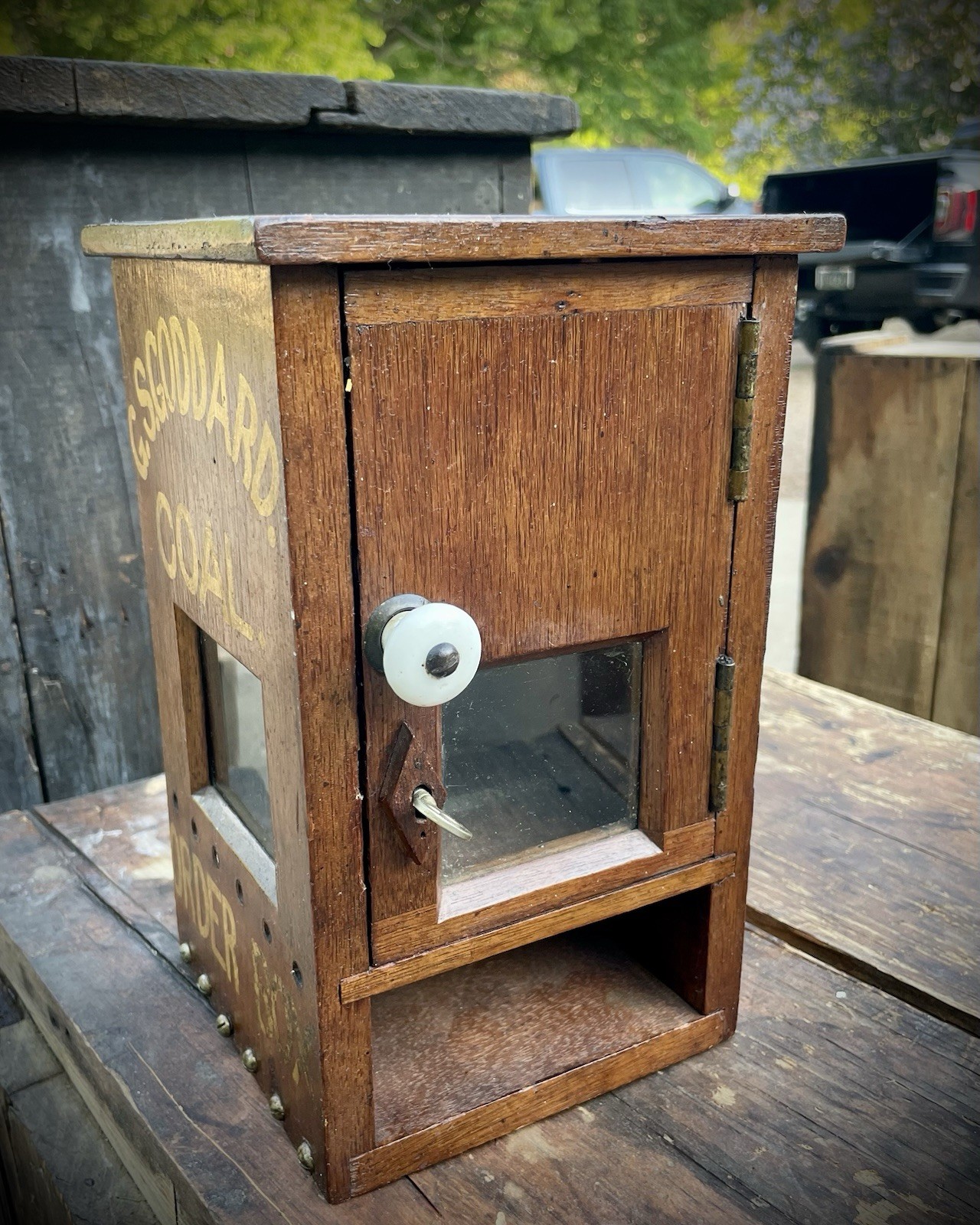 Antique Rare G.S. Goddard Coal Company Ticket Box With Key
