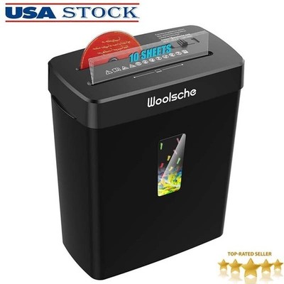 High-Security 10-Sheet Cross-Cut Shredder w/ 3.43-Gallon Bin for Home Office Use