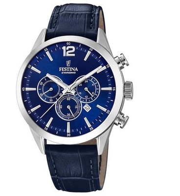 Festina Timeless Chronograph Armbanduhr Herren Blau F20542/2