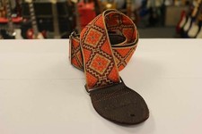 Souldier Guitar Strap Rustic Burgundy Orange w/ Brown Leather Ends Free...