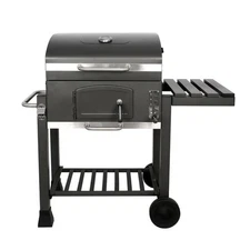 GRILLFEST Charcoal/Wood Grill Folding shelf w/ Built-in Thermometer + 2-Wheel