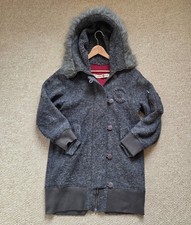 Fake London Genius Mens Medium Parka Jacket Vintage Grey Fur Hood Rare 90s 00s