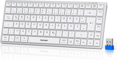 Kabellose Bluetooth Tastatur   Multi-Geräte, schlank, leise, 4 Modi