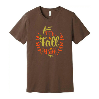 It's Fall Y'all Unisex T Shirt White Autumn Graphic Tee Perfect For Thanksgiving