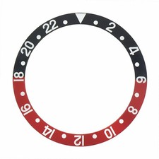 BEZEL INSERT FOR ROLEX GMT SERIF FAT LADY 16700 16710 16713 16718 BLACK/RED COKE