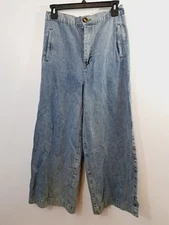 Grade & Gather Jeans Women's Medium Lightwash Wide-leg Elastic Back
