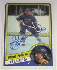 BERNIE FEDERKO SIGNED 1984-1985 O-PEE-CHEE ST. LOUIS BLUES CARD AUTOGRAPH AUTO!!
