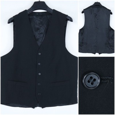 Mens Waistcoat Large Size US 42 Vintage Black Formal DRESSMANN Dress Vest