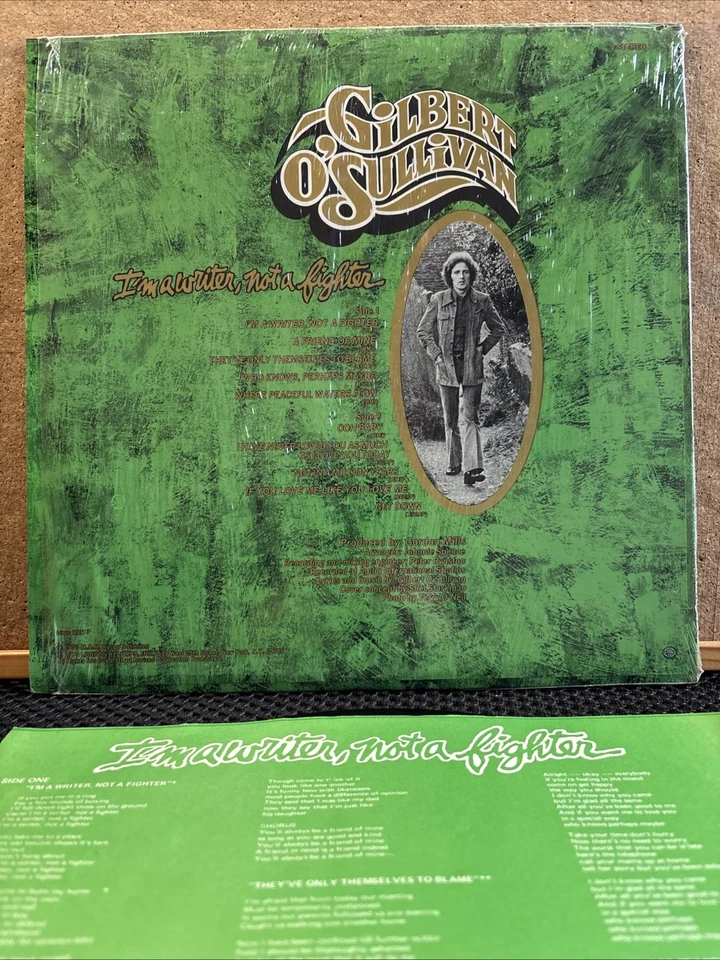 GILBERT O'SULLIVAN I'm A Writer Not A Fighter LP MAM 1973 w/ Inner Sleeve Shrink - Image 2 of 4