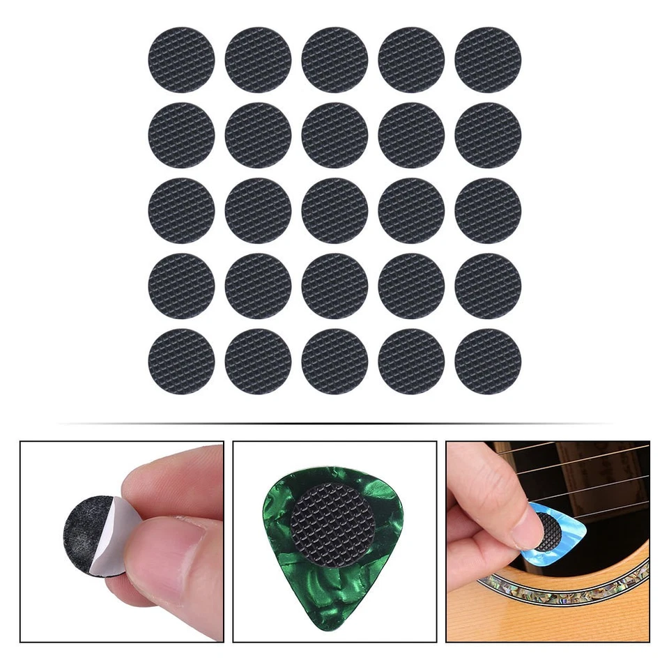 40Pcs Reusable Rubber Guitar Pick Grips Anti Slip Black Guitar Accessories - Image 3 of 4