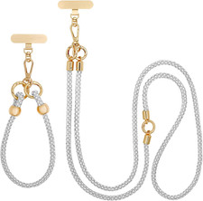 Crystal Phone Strap Crossbody and Wrist Lanyard, Anti Theft Layered  Wrist Stra