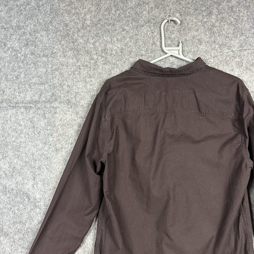 Allsaints Shirt Mens Medium Brown Slim Fit Long Sleeve Hungtingdon Ramskull - Picture 11 of 13