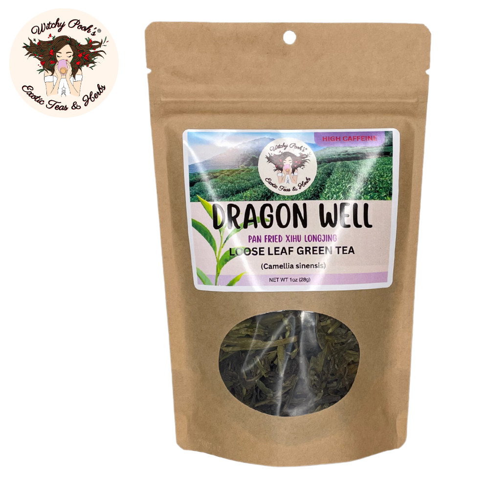 Dragon Well Loose Leaf Green Tea, High Caffeine Equal to Coffee