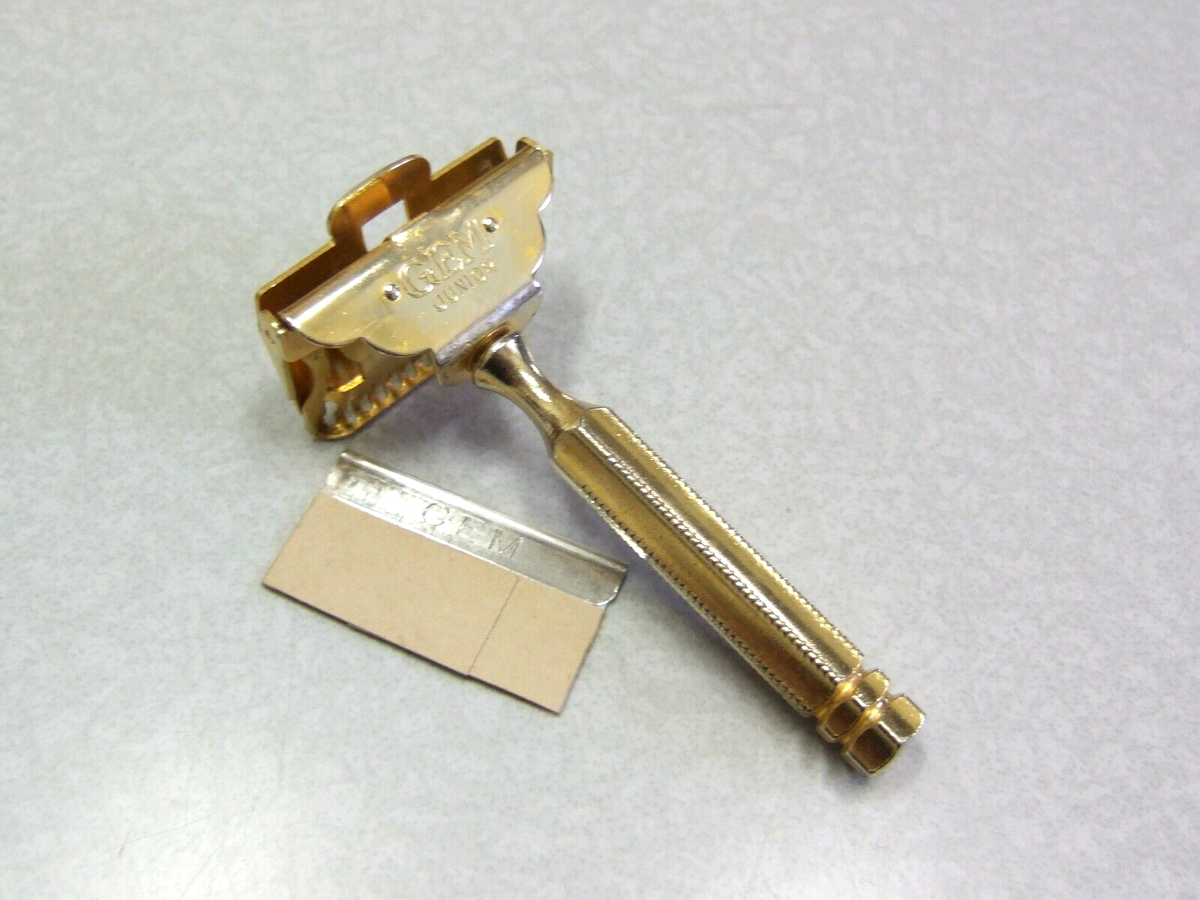 Robert Epstane 真鍮製トラベルシェーブセット Vintage GEM Junior Jr. SE Single Edge Safety Razor Gold 1912 | eBay