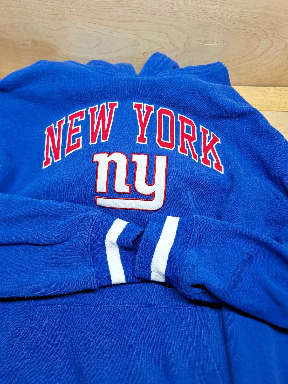VETEMENTS FELPA CON CAPPUCCIO TEAM ABBIGLIAMENTO NFL NY GIANTS TAGLIA LARGE