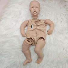 Unassembled 21inch Reborn Baby Doll Unpainted Kit with Cloth Eyes DIY Blank Part