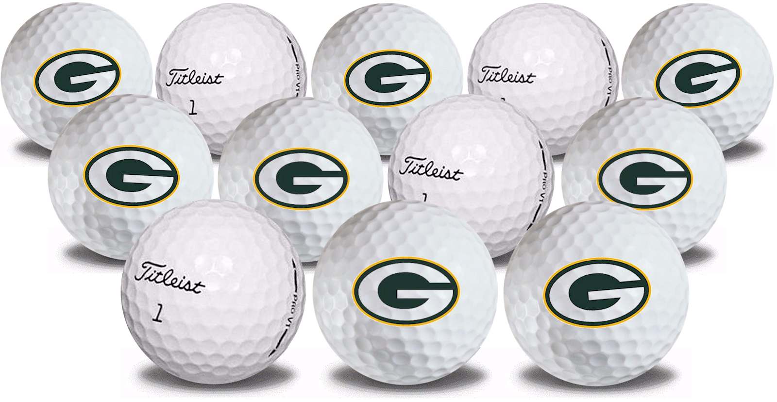Green Bay Packers Golf Balls 12 pack Titleist ProV1 Refinished eBay