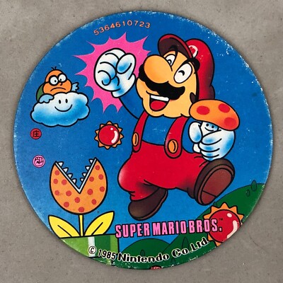 1985 Nintendo Super Mario Bros Jumbo Menko Disc Pog Video Game