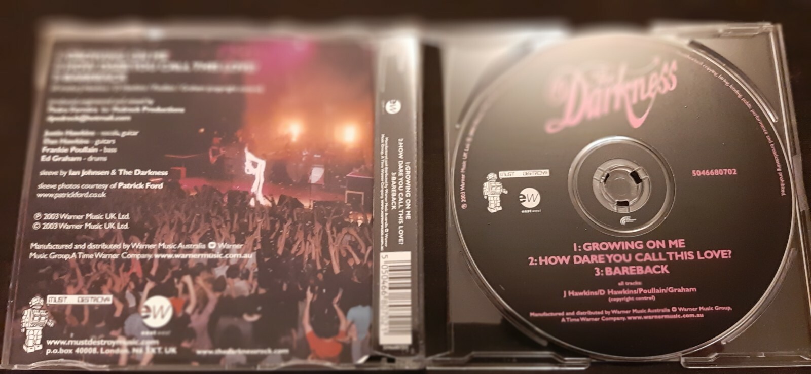 The Darkness Growing On Me CD single Warner Music eBay