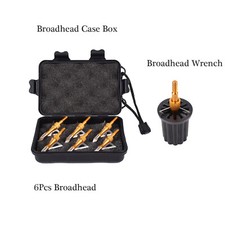 Archery Broadheads Hunting 100 grain Arrow Points Tips with Case Box Wrench