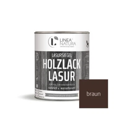 LINEA NATURA Holzlasur Braun 1L Holz Lasur Möbel halbdeckend Innenbereich lasieren biologisch