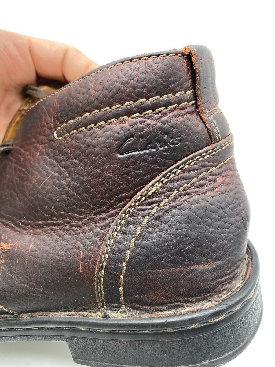 Clarks Edgewick Mid Chukka Leather Ankle Boot Shoe Brown  display picture 1