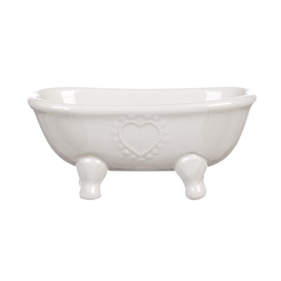 Seifenhalter Badewanne weiß Keramik Blanc Mariclo Shabby Vintage Brocante