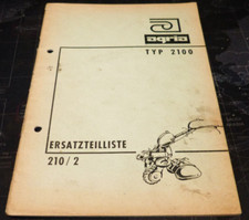 Orig.Agria Ersatzteilliste für die Einradhacke mit Radantrieb Typ 2100 m Mo.64/3