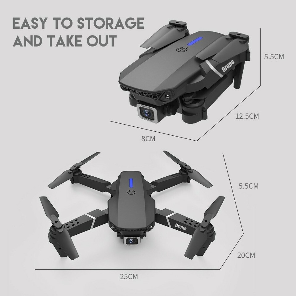 E88 Pro Quadcopter With Wide Angle HD 4K 1080P Dual Camera Height Wifi ...