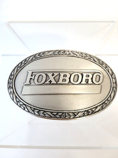 Vintage Belt Buckle - FOXBORO - Silver-tone Oval Estate Mens Schneider Electric